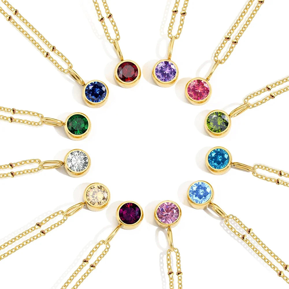 Dainty Crystal Circle Choker Necklace