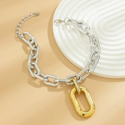 Edgy Two Tone Paperclip Link Necklace