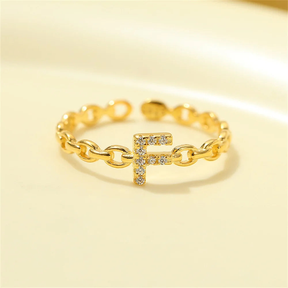 Dainty Diamond Monogram Letter Ring