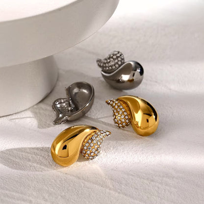 Elegant Gold Gemstone Dangle Earrings