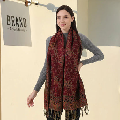 Soft Cashmere Women's Scarf with Warm Luxury Print