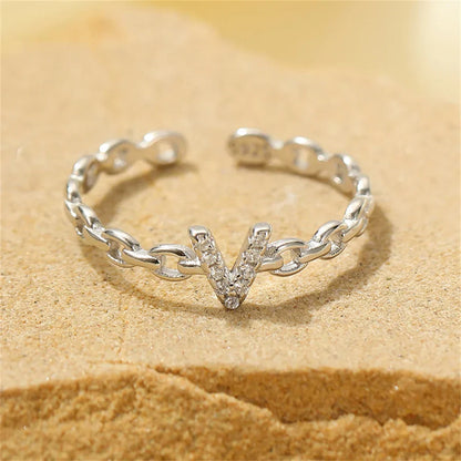 Dainty Diamond Monogram Letter Ring