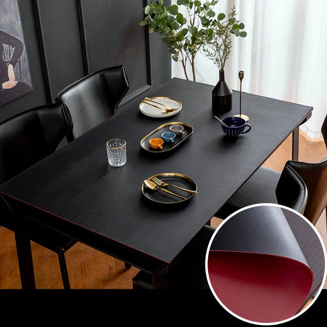 Simple Leather Water Resistant Table Pad