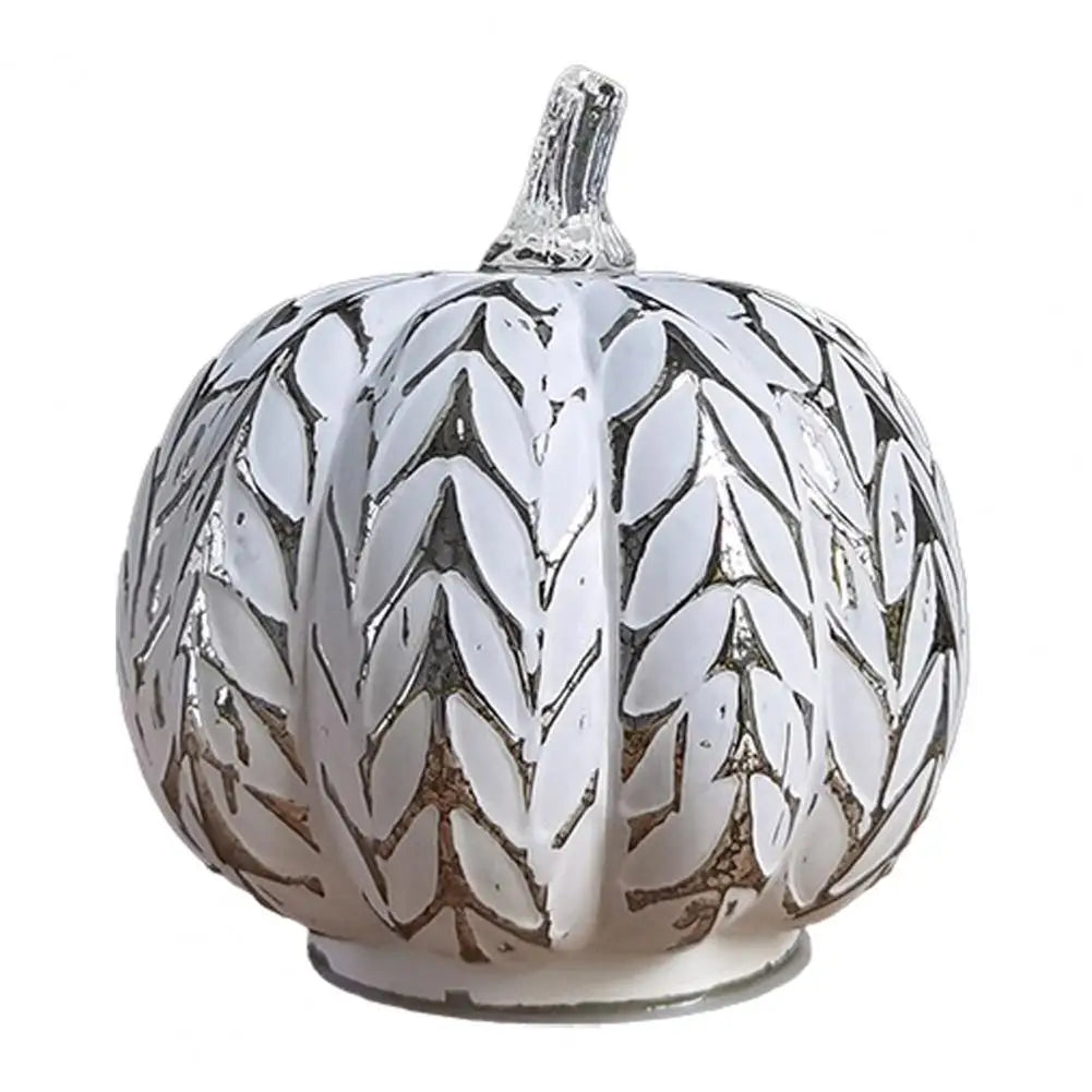 Bright Glass Pumpkin Decoration with Soft Lights