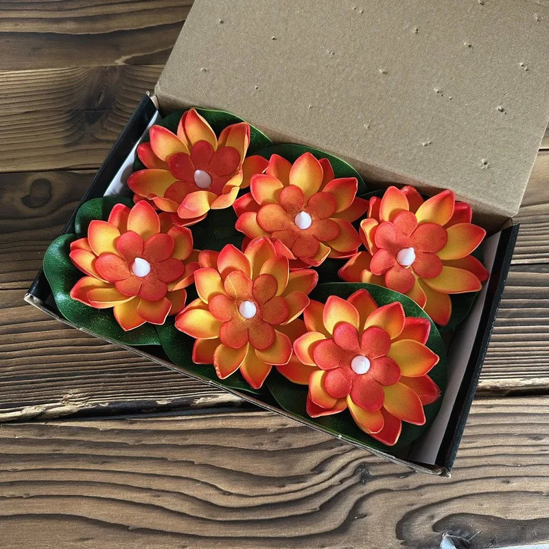 Beautiful Water Lily Pond Table Lamp with LED Light