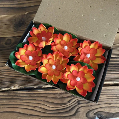 Beautiful Water Lily Pond Table Lamp with LED Light