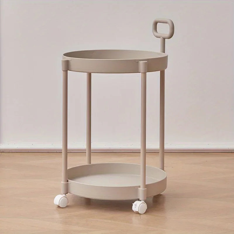 Portable 2-Level Coffee Table with Casters and Grip - Luxicro