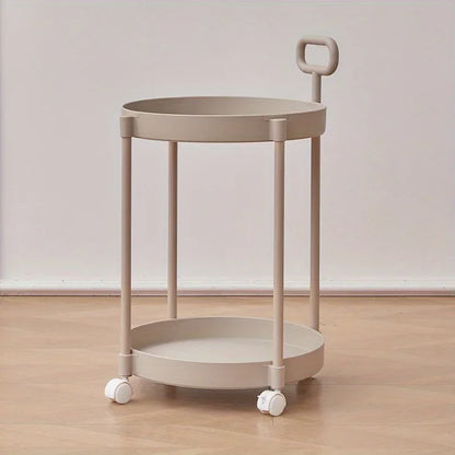 Portable 2-Level Coffee Table with Casters and Grip - Luxicro