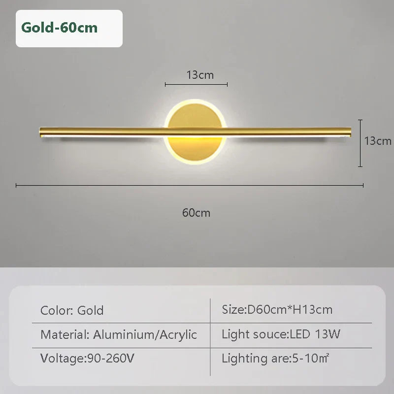 Modern Black Gold Adjustable LED Wall Light
