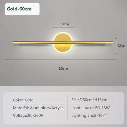 Modern Black Gold Adjustable LED Wall Light
