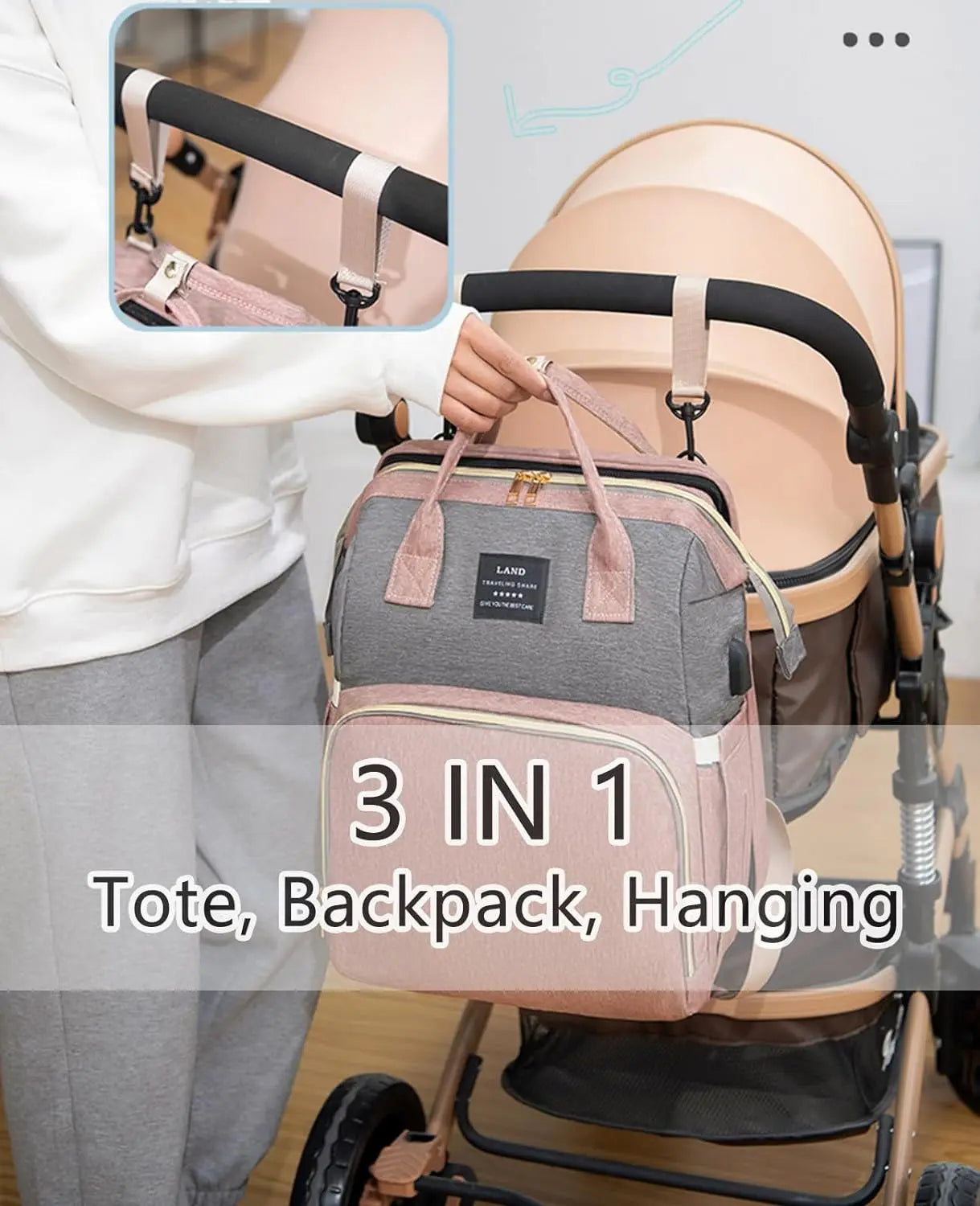 Portable Infant Backpack with Sleeping Bag