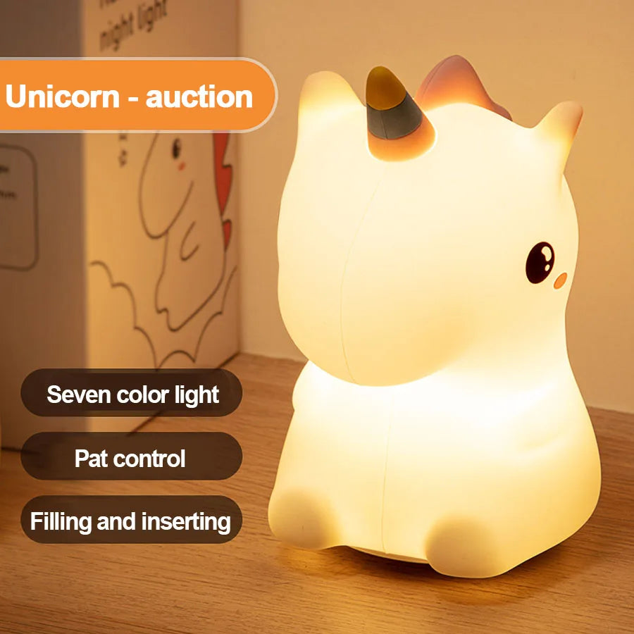 Fun Unicorn LED Nightlight Silicone USB Lamp