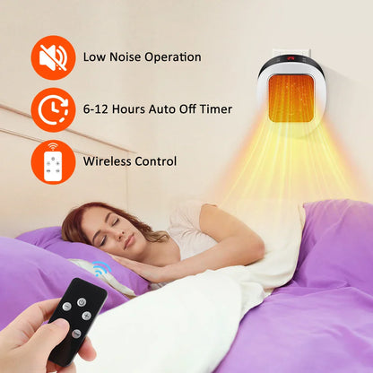 Fast Compact Electric Wall Heater with Remote