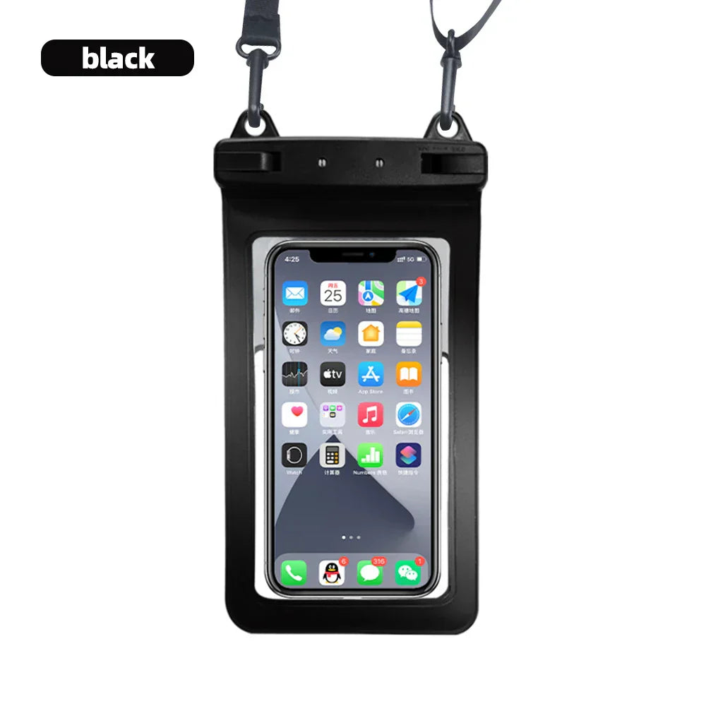 Waterproof Clear Phone Case with Adjustable Neck Lanyard