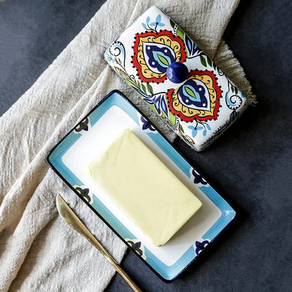 Decorative Italian Ceramic Butter Dish - Luxicro