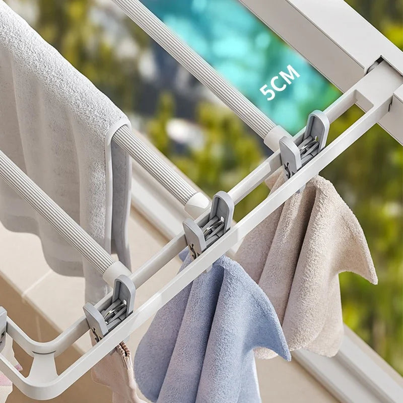 Space Saving Foldable Laundry Dryer Rack with Grip Clips