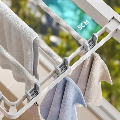 Space Saving Foldable Laundry Dryer Rack with Grip Clips