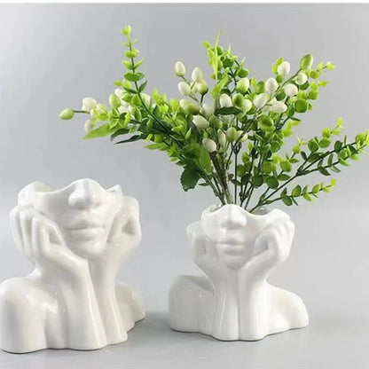Modern Artistic Face Vase for Home Decor