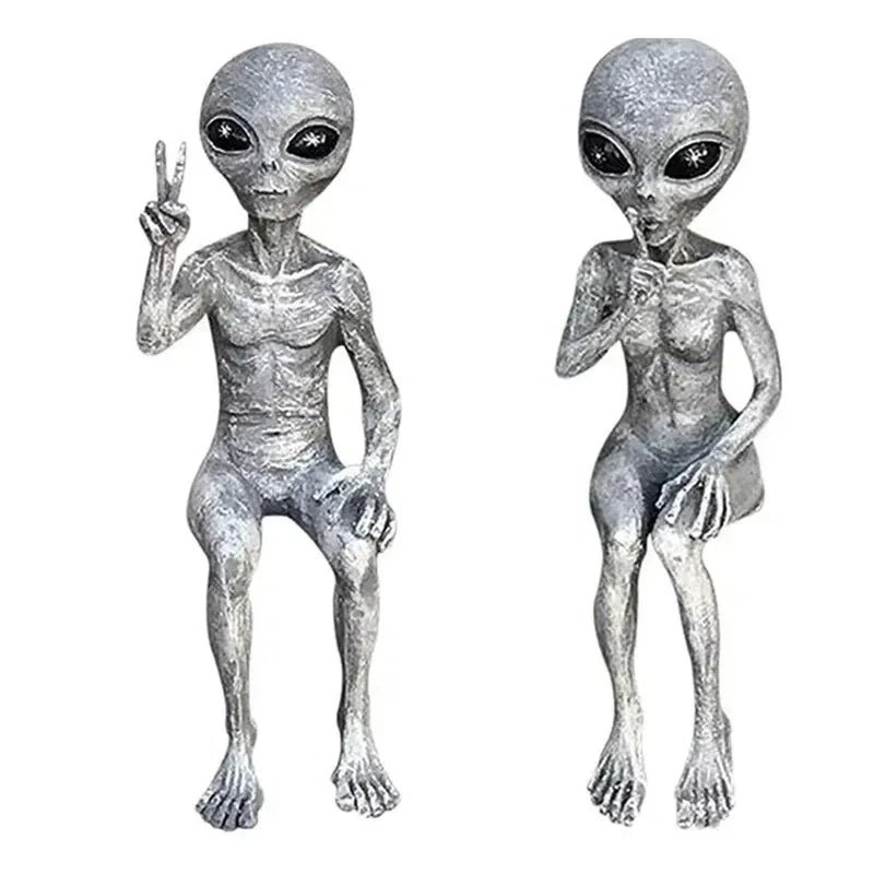 Fun Alien Yard Statue UFO Decoration