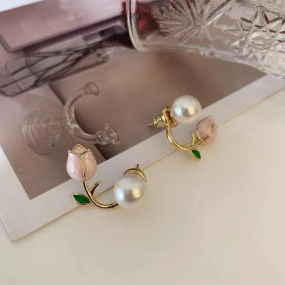 Pretty Floral Love Drop Earrings - Luxicro