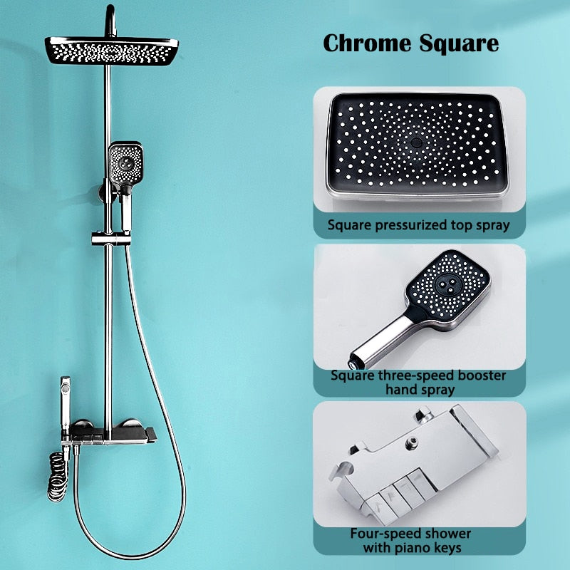 Deluxe Waterfall Shower Head Bath Kit