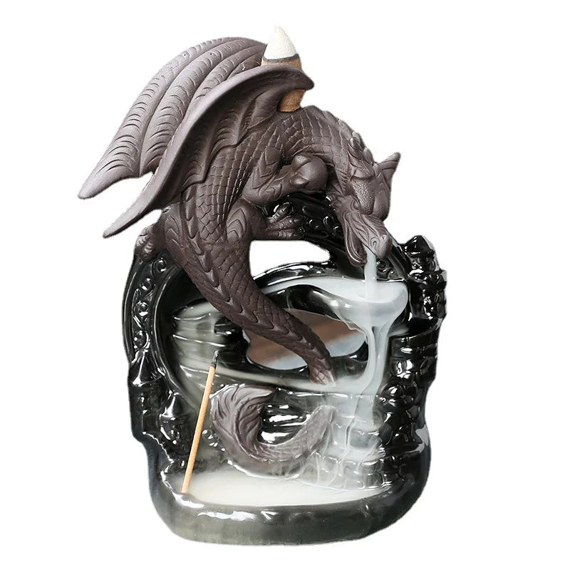 Decorative Dragon Figurine Incense Holder for Home
