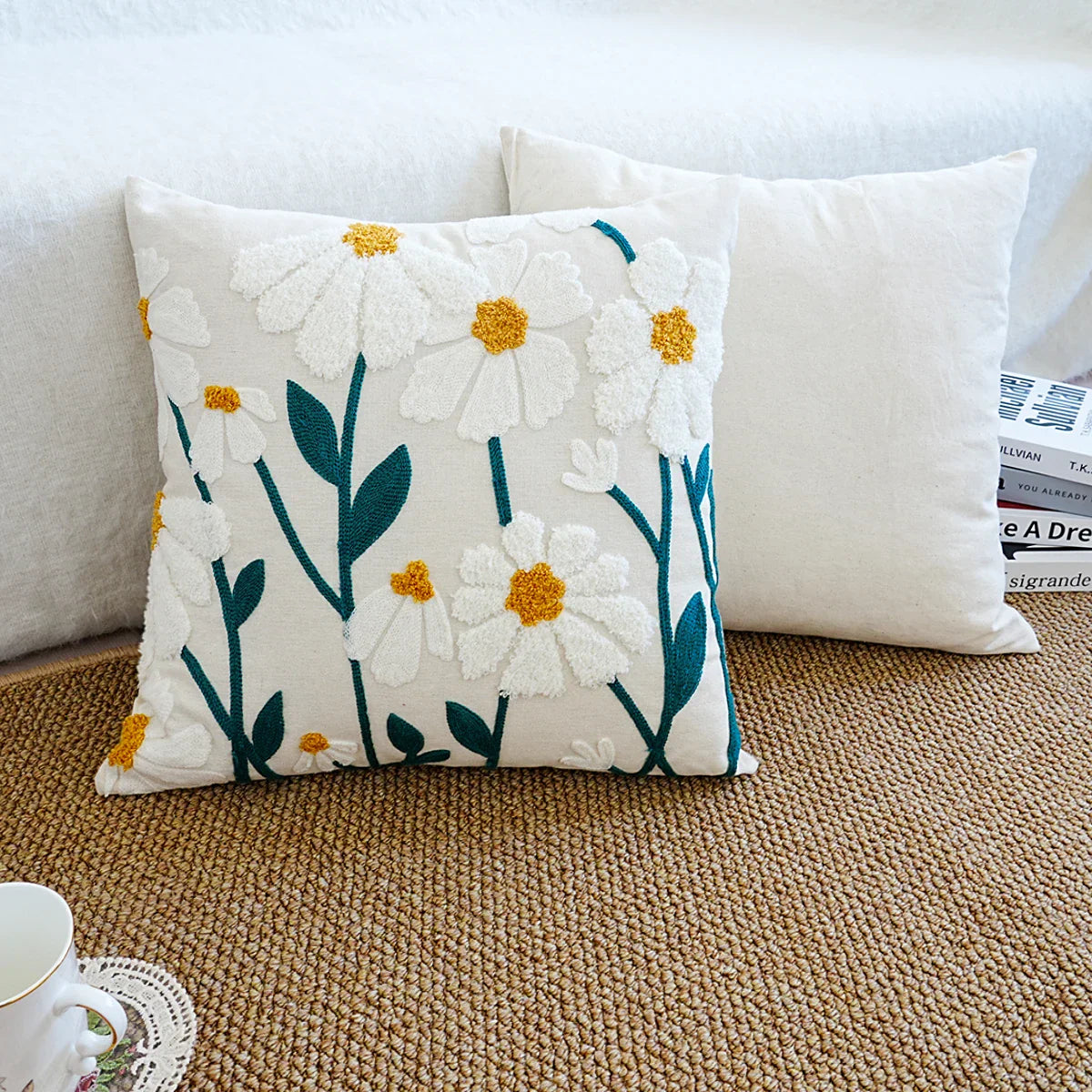 Colorful Flower Pattern Throw Pillow - Luxicro