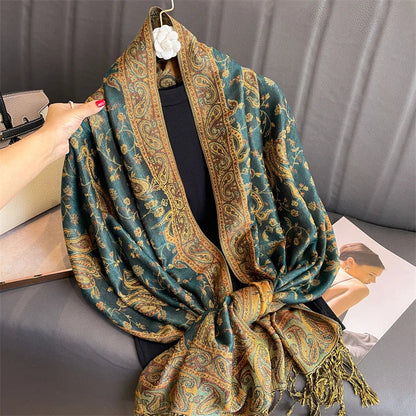 Soft Cashmere Women's Scarf with Warm Luxury Print