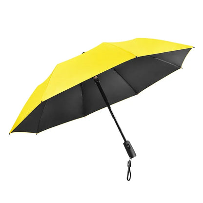 Compact Sun Protection Umbrella with Built-in USB Fan