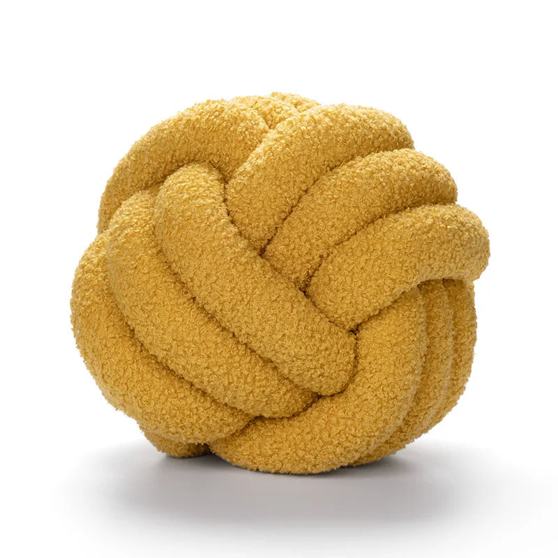 Plush Sheepskin Ball Throw Pillow