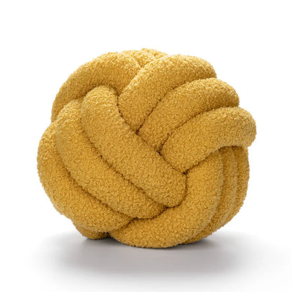 Plush Sheepskin Ball Throw Pillow