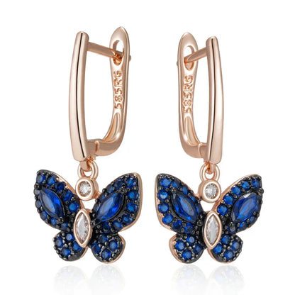 Pretty Blue Crystal Drop Earrings
