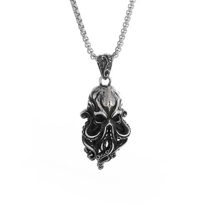 Dark Skull Ocean Pendant Necklace