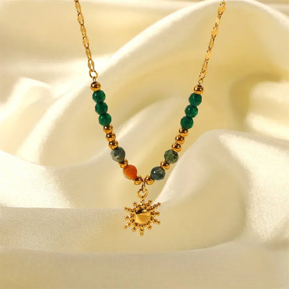 Dainty Boho Chic Sun Drop Necklace