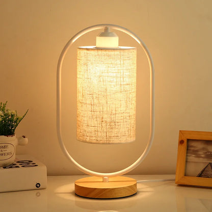 Soft Fabric Table Lamp with USB Port and Dimmer