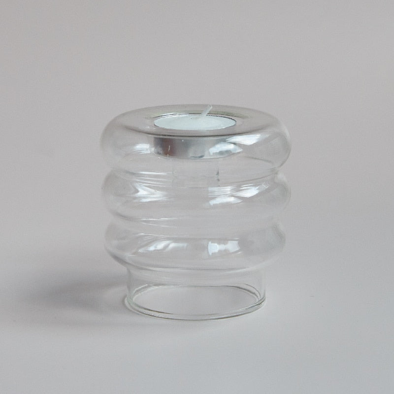 Elegant Double Glass Candle Stand - Luxicro