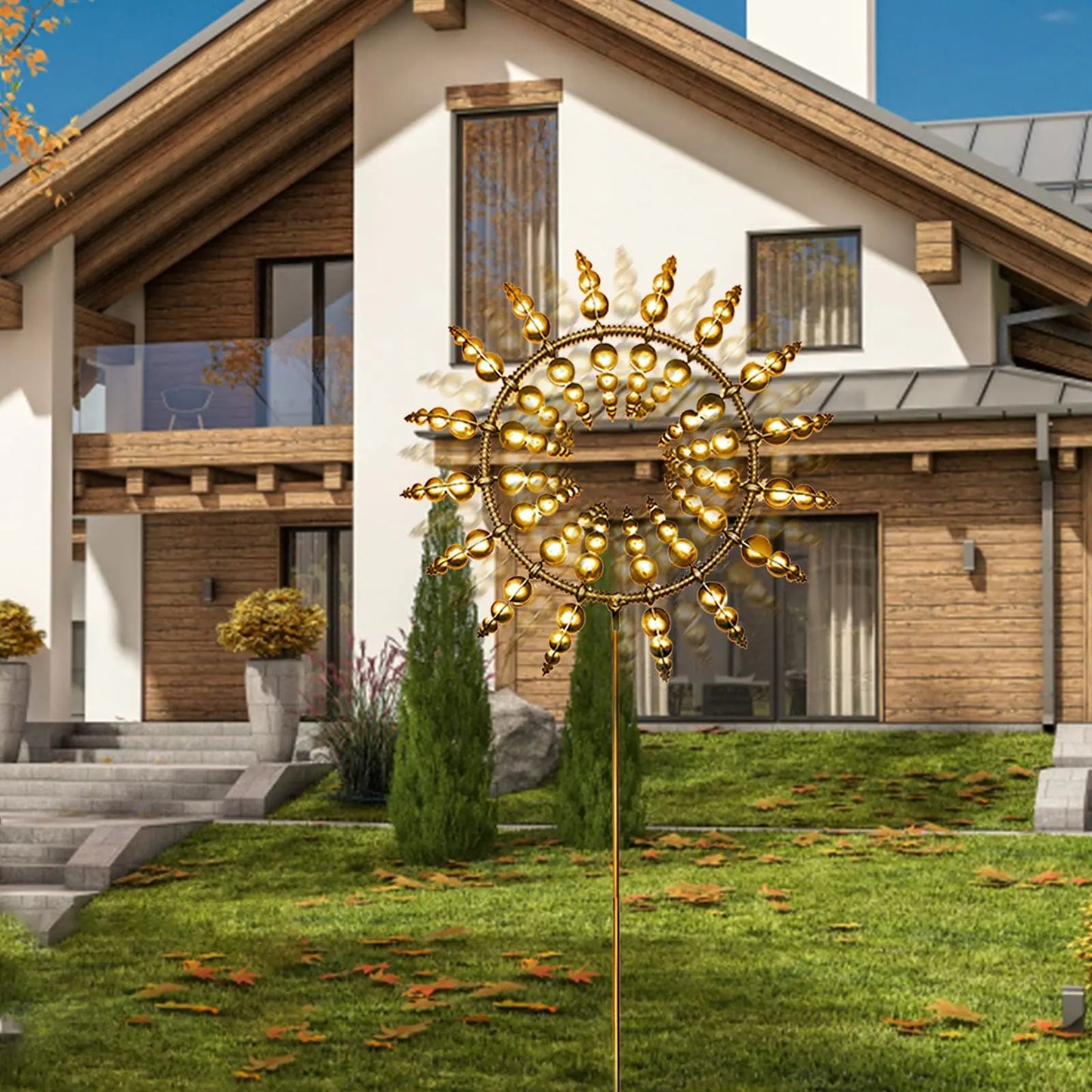 Vibrant Outdoor Solar Wind Spinner Decoration