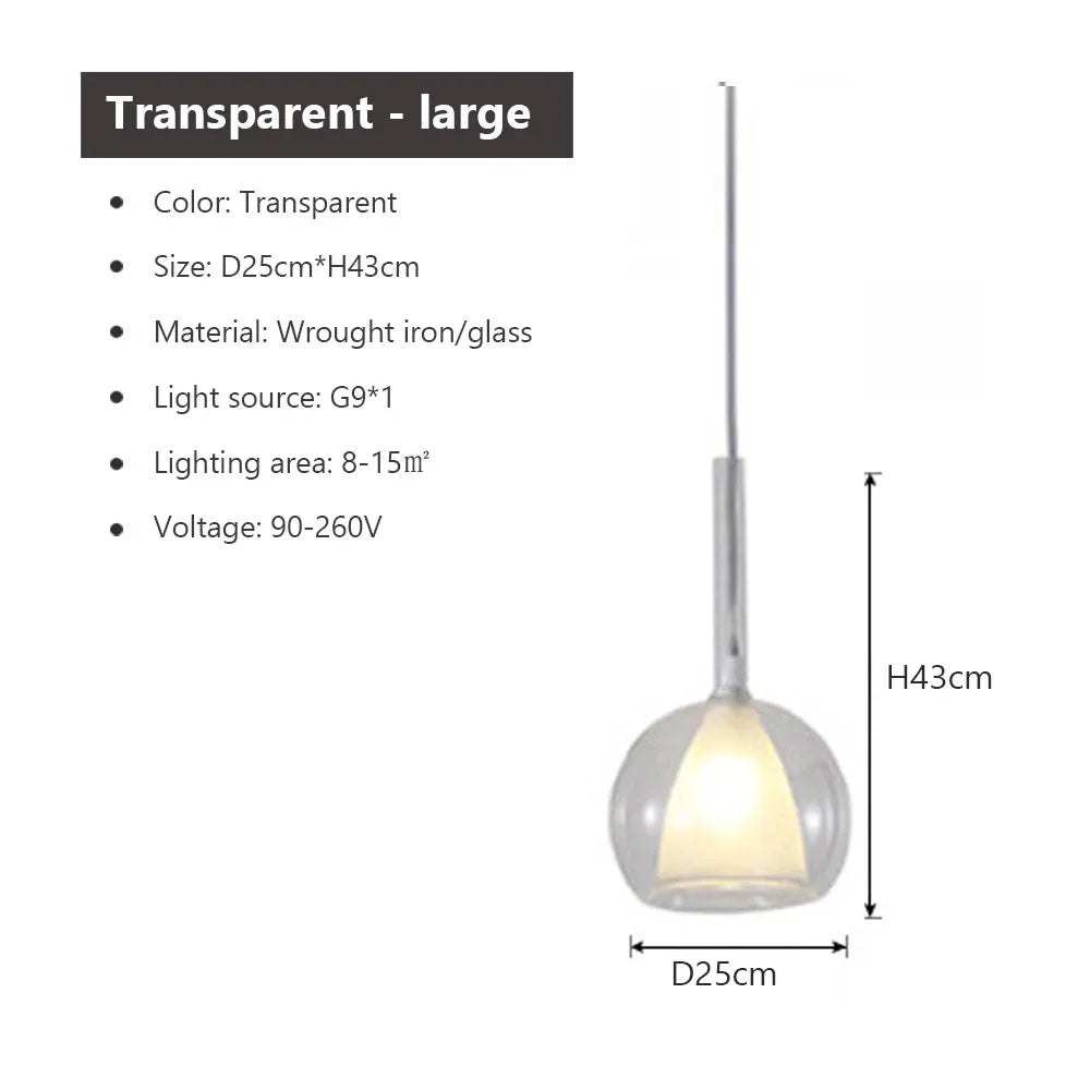 Modern Double Shade Glass Pendant LED Light