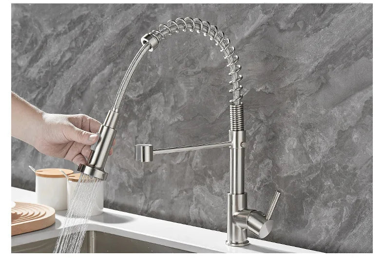 Black and Gold 2 Handle Kitchen Sink Faucet
