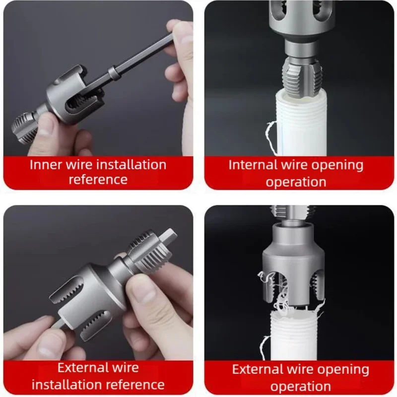 Pipe Thread Reamer Drill Bit Set