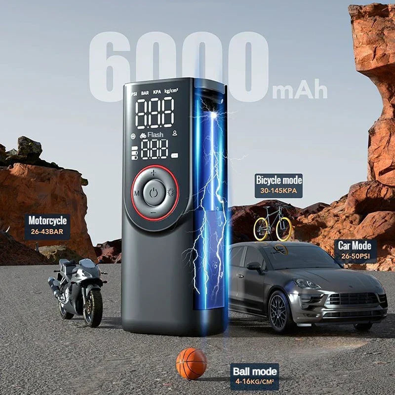 Compact 150PSI Air Pump with LED Flashlight