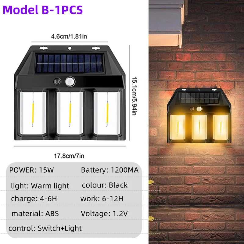 Outdoor LED Solar Powered Waterproof Wall Light