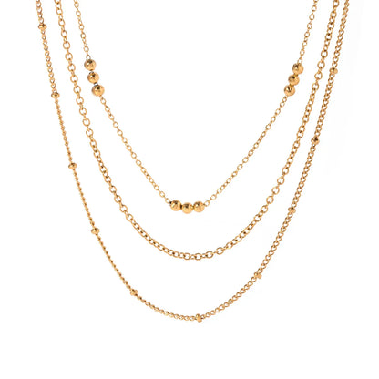 Elegant 18k Gold Layered Necklace Set