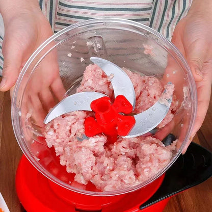 Easy Use Manual Food Chopper with Sharp Stainless Steel Blades