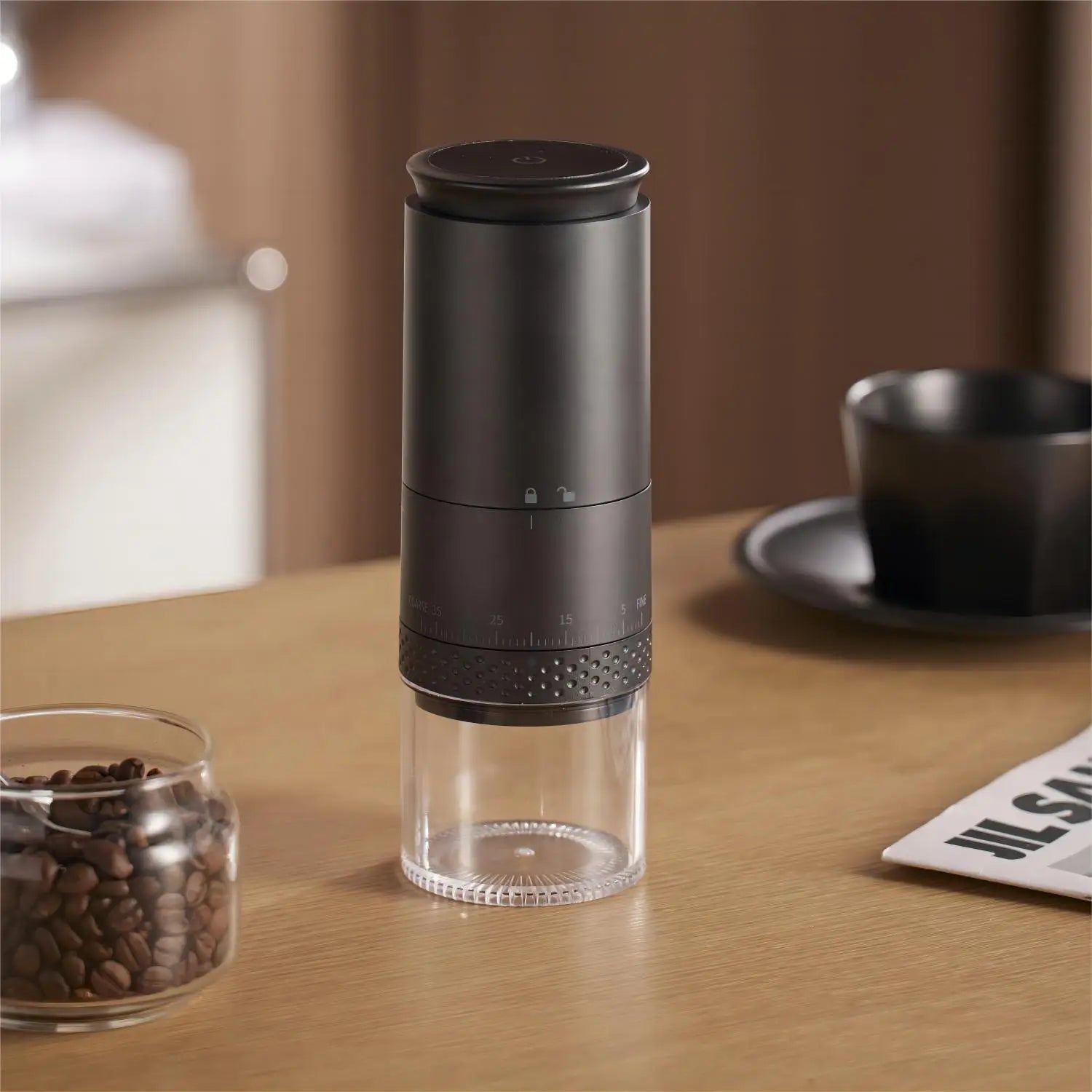 Small Portable Coffee Grinder with Adjustable Settings - Luxicro