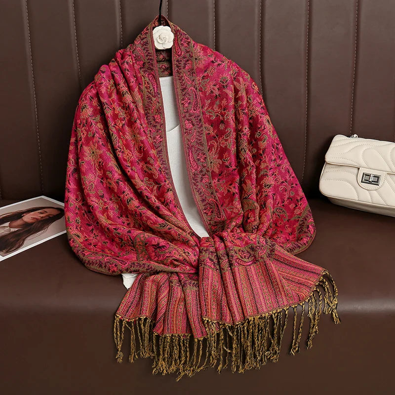 Soft Cashmere Women's Scarf with Warm Luxury Print