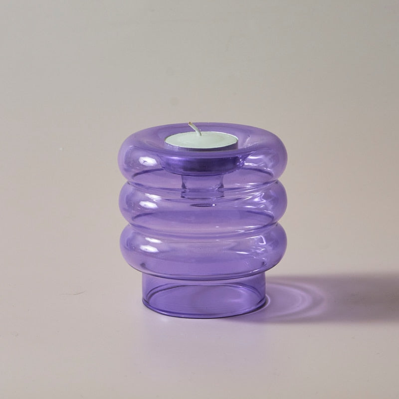 Unique Clear Spiral Candle Holder