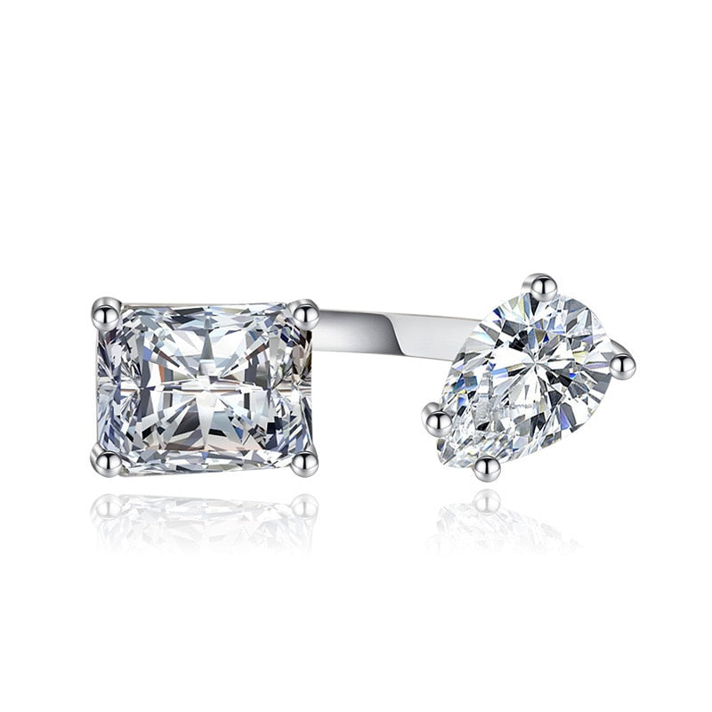 Sparkling Drop Zircon Comfort Fit Ring - Luxicro