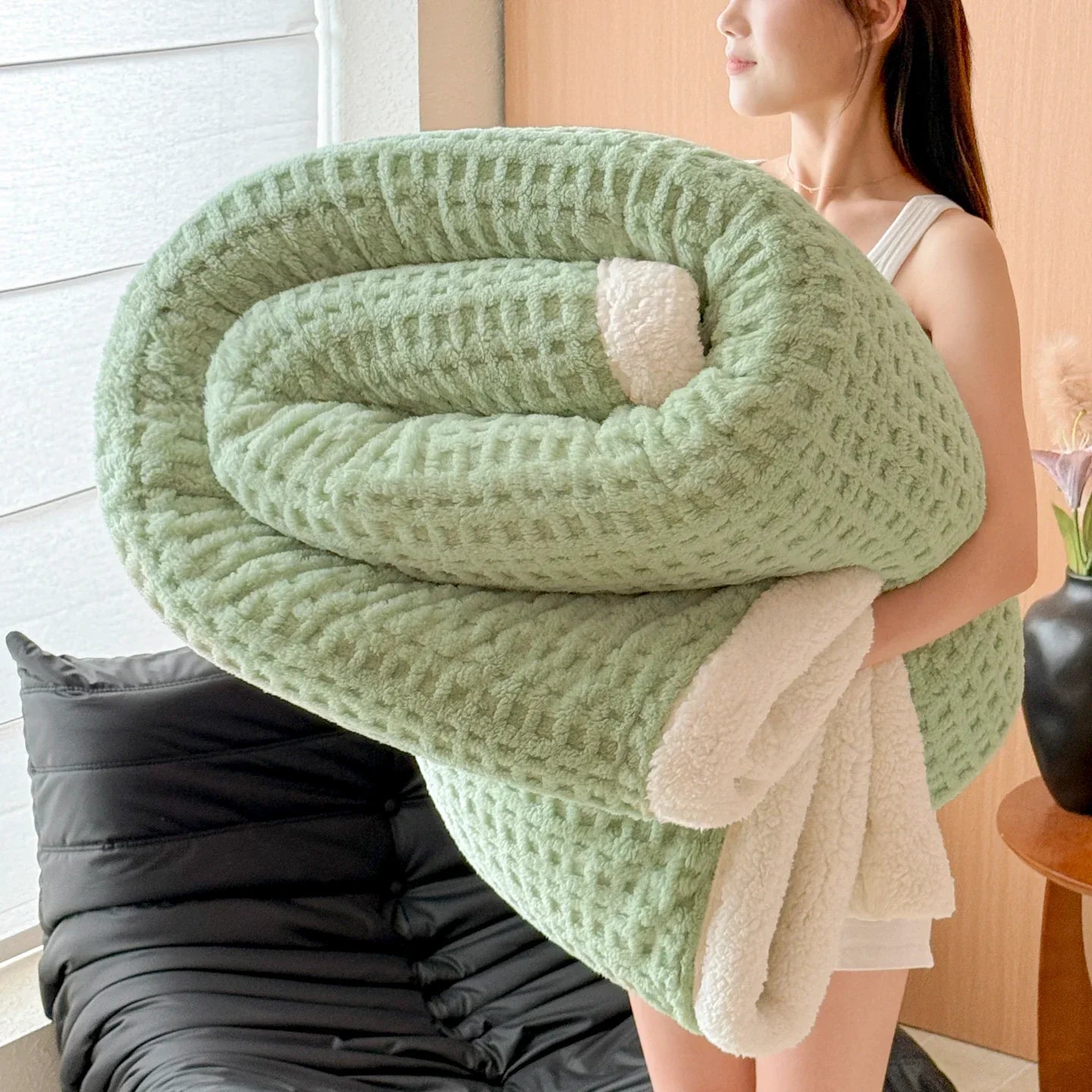 Plush Double Layer Fleece Blanket - Ultra Soft Warm Throw
