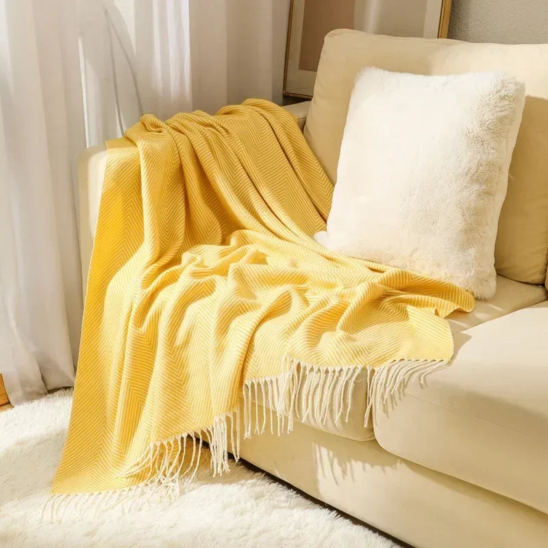Cozy Gray Geometric Throw Blanket